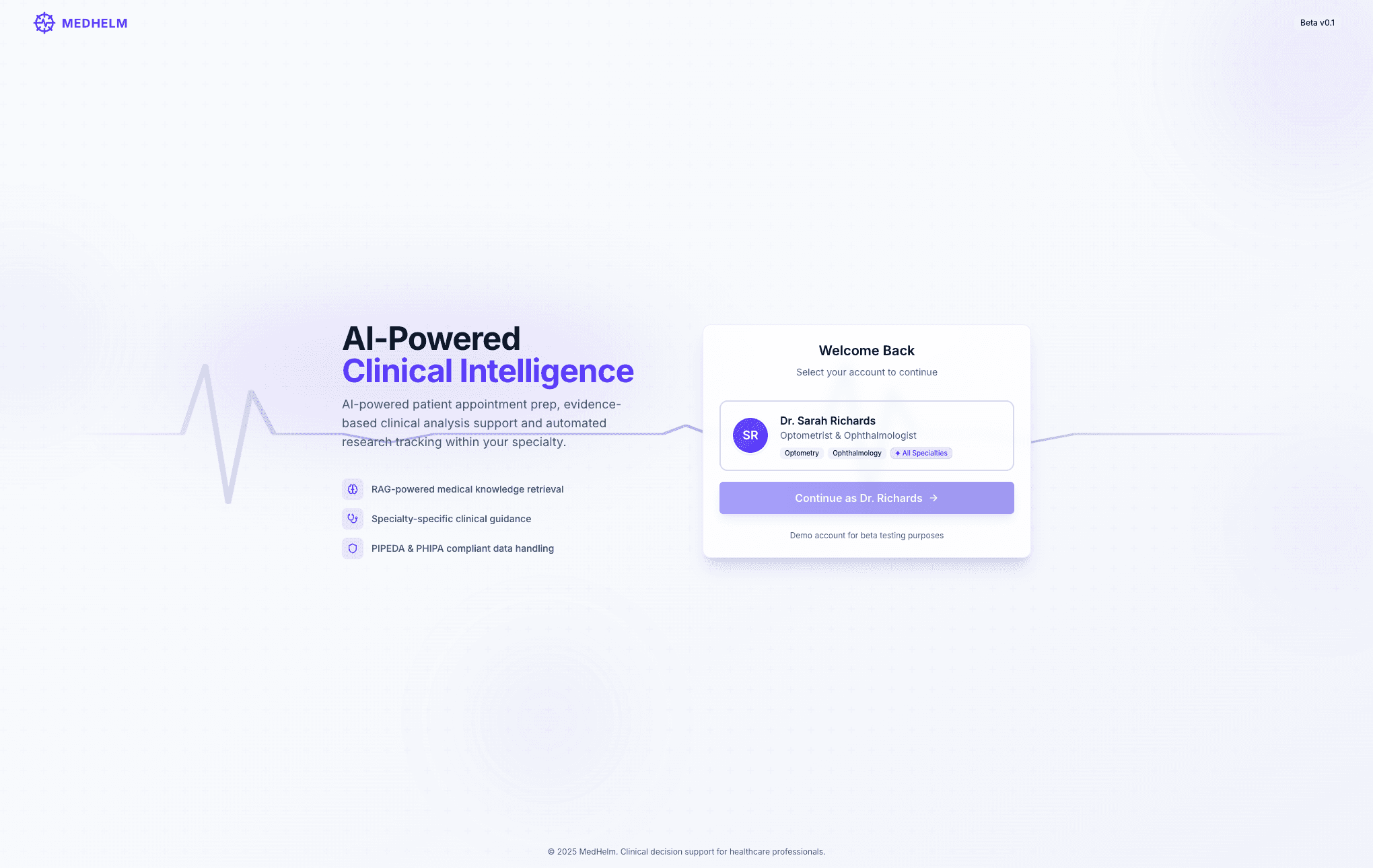 MedHelm clinical support dashboard